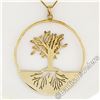 Image 4 : Vintage 14kt Yellow Gold Pierced and Textured Tree of Life Pendant Necklace