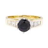 Image 2 : 1.55 ctw Sapphire and Diamond Ring - 14KT Yellow and White Gold