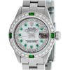 Image 1 : Rolex Ladies Stainless Steel MOP Emerald & Diamond Datejust Wristwatch