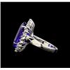 Image 3 : GIA Cert 11.40 ctw Tanzanite and Diamond Ring - 14KT White Gold