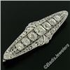 Image 5 : Art Deco Platinum 6.00 ctw Old European and Mine Cut Diamond Filigree Brooch