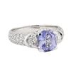 Image 1 : 3.20 ctw Sapphire and Diamond Ring - 18KT White Gold