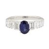 Image 2 : 1.85 ctw Sapphire and Diamond Ring - 18KT White Gold