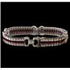 Image 2 : 7.25 ctw Ruby and Diamond Bracelet - 14KT White Gold