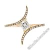 Image 1 : 18kt Rose Gold 0.60 ctw Princess and Round Diamond Bypass Ring