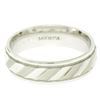 Image 1 : Frederick Goldman Men's 14K White Gold 6.1mm Texture Milgrain Eternity Band Ring