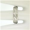 Image 4 : Frederick Goldman Men's 14K White Gold 6.1mm Texture Milgrain Eternity Band Ring
