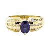 Image 2 : 1.42 ctw Blue Sapphire and Diamond Ring - 14KT Yellow Gold