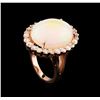 Image 4 : 10.00 ctw Opal and Diamond Ring - 14KT Rose Gold