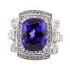 Image 1 : 8.01 ctw Tanzanite and Diamond Ring - Platinum