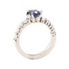 Image 4 : 2.10 ctw Blue Sapphire And Diamond Ring - 14KT White Gold