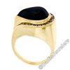 Image 6 : 18kt Yellow Gold Pear Cabochon Black Onyx and Channel Set Diamond Ring
