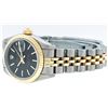Image 4 : Rolex Ladies 2 Tone Yellow Gold Gold Black Tapestry Fluted Bezel Datejust Wristw