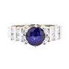 Image 2 : 2.21 ctw Sapphire And Diamond Ring - 14KT White Gold