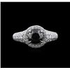 Image 2 : 2.45 ctw Black Diamond Ring - 18KT White Gold