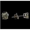 Image 2 : 14KT White Gold 1.36 ctw Diamond Stud Earrings