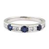 Image 2 : 0.90 ctw Diamond and Sapphire Ring - 14KT White Gold
