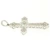 Image 3 : 14k White Gold .33 ctw Invisible Princess & Pave Round Diamond Cross Pendant