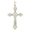 Image 4 : 14k White Gold .33 ctw Invisible Princess & Pave Round Diamond Cross Pendant
