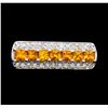 Image 2 : 0.80 ctw Citrine and Diamond Ring - 14KT White Gold