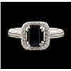 Image 2 : 1.44 ctw Sapphire and Diamond Ring - 18KT White Gold