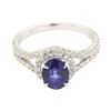 Image 2 : 1.98 ctw Sapphire and Diamond Ring - 14KT White Gold