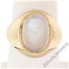 Image 1 : Men's Large Polished 14kt Yellow Gold Oval Cabochon Blue Moonstone Solitaire Rin