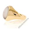 Image 5 : Men's Large Polished 14kt Yellow Gold Oval Cabochon Blue Moonstone Solitaire Rin