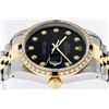 Image 4 : Rolex Mens 2 Tone 14K Black Diamond 36MM Datejust Wriswatch