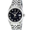 Image 2 : Rolex Mens Stainless Steel Black Roman Datejust 36MM Wriswatch Datejust