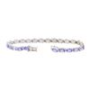 Image 3 : 10.92 ctw Tanzanite and Diamond Bracelet - 14KT White Gold