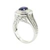 Image 4 : 2.50 ctw Round Brilliant Blue Sapphire And Diamond Ring - 18KT White Gold