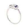Image 4 : 0.64 ctw Diamond and Sapphire Ring - Platinum