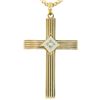 Image 1 : Antique Esemco 14kt Two Tone Gold Diamond Cross Pendant Necklace