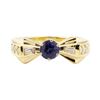 Image 2 : 0.88 ctw Blue Sapphire and Diamond Ring - 14KT Yellow Gold