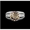 Image 2 : 3.54 ctw Morganite and Diamond Ring - 18KT White Gold