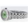 Image 4 : Rolex Ladies Stainless Steel Quickset Green Diamond Lugs Jubilee Datejust Wristw