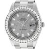 Image 1 : Rolex Mens SS 41MM Meteorite Baguette Diamond Datejust 2 Oyster Band Wristwatch