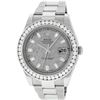 Image 2 : Rolex Mens SS 41MM Meteorite Baguette Diamond Datejust 2 Oyster Band Wristwatch