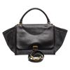 Image 2 : Celine Denim Black Leather Medium Trapeze Shoulder Bag