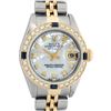 Image 1 : Rolex Ladies 2 Tone Yellow Gold 18K Gold Bezel MOP Diamond & Sapphire Datejust W