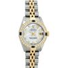 Image 2 : Rolex Ladies 2 Tone Yellow Gold 18K Gold Bezel MOP Diamond & Sapphire Datejust W