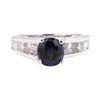 Image 2 : 3.00 ctw Synthetic Sapphire And Diamond Ring - 14KT White Gold