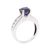 Image 4 : 3.00 ctw Synthetic Sapphire And Diamond Ring - 14KT White Gold