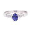 Image 2 : 1.42 ctw Blue Sapphire and Diamond Ring - 18KT White Gold