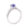Image 4 : 1.42 ctw Blue Sapphire and Diamond Ring - 18KT White Gold