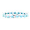 Image 2 : 20.80 ctw Turquoise And Diamond Bracelet - 14KT White Gold