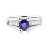 Image 2 : 1.28 ctw Sapphire And Diamond Ring - 14KT White Gold