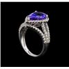Image 4 : 18KT White Gold 3.62 ctw Tanzanite and Diamond Ring