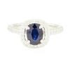 Image 2 : 1.94 ctw Oval Brilliant Blue Sapphire And Diamond Ring - 14KT White Gold